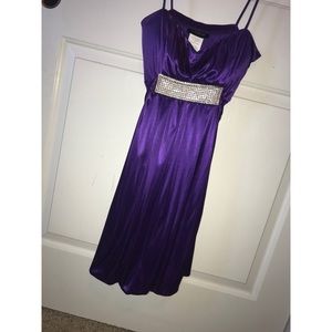 Short Purple Silk Dress